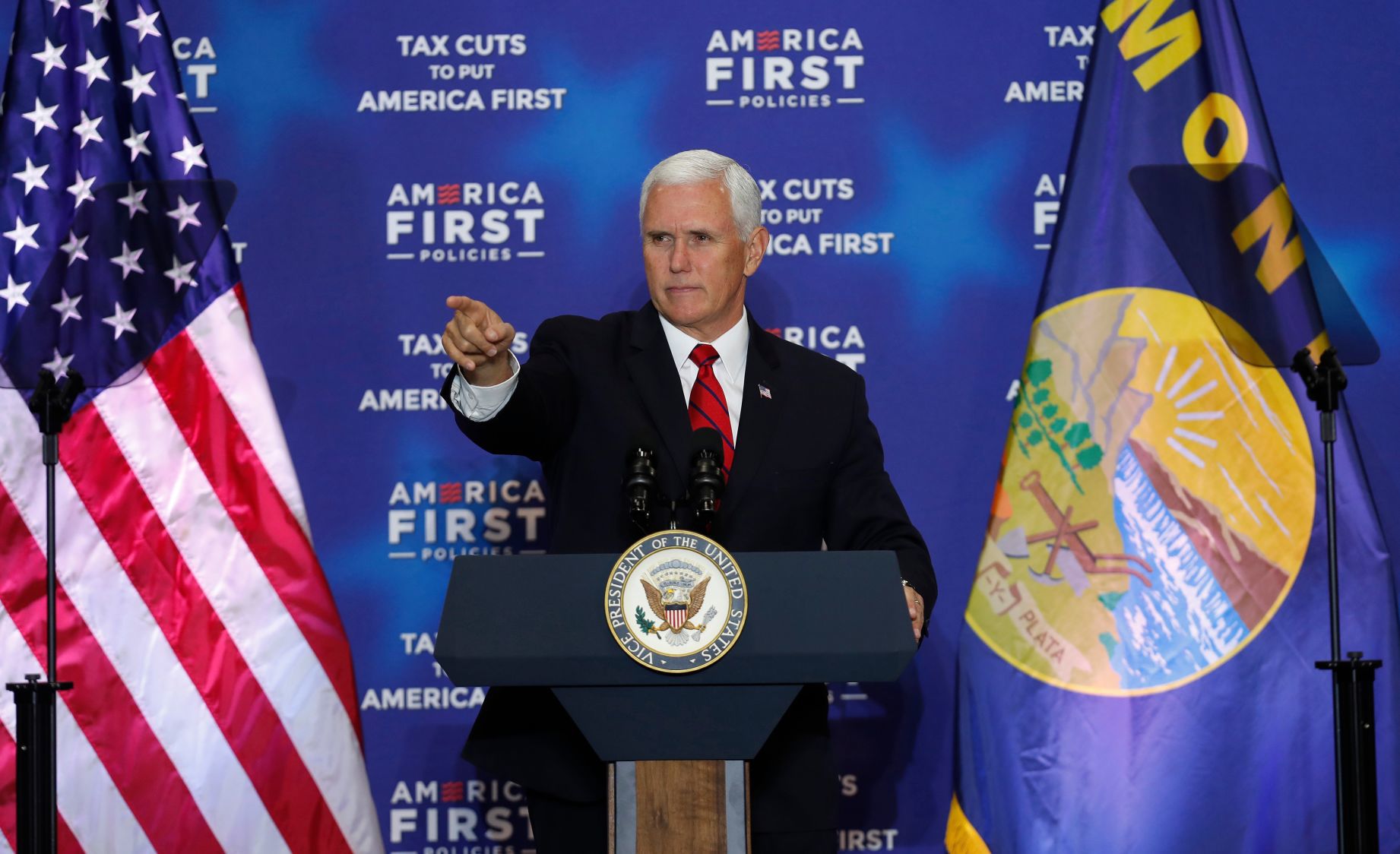 Vice President Mike Pence speaks at MetraPark